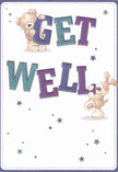 Brimming with warmth and playful optimism, this illustrated get well card springs to life with a duo of adorable companions-a teddy bear and a lovable puppy-who joyfully hold and balance each vibrant letter that spells out 'Get Well.' The text, painted in rich indigo and teal, stands out boldly against a soft, cream-toned background reminiscent of Bayswater's airy gallery spaces. Twinkling blue and purple stars scatter across the scene, infusing it with hope and the same magical light found in Hyde Park's open mornings. The bear's fluffy fur and the puppy's soft, inviting ears almost beckon for a reassuring hug, their tactile presence evoking the soothing textures of a bespoke bouquet made here in Bayswater. This card offers more than a cheerful message-it's an emotional balm delivered with genuine care, perfect for sending comforting wishes throughout the local area, just as Florist Bayswater delivers thoughtful arrangements to neighbours near Westbourne Grove and beyond.